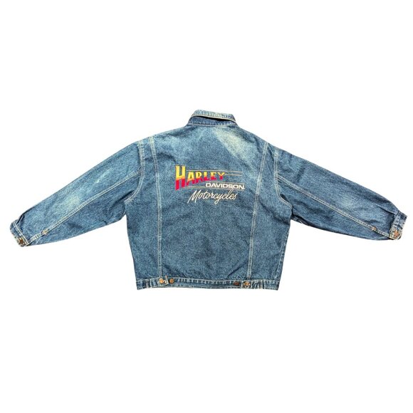 SOLD Vintage Denim Jacket Harley Davidson Longueuil Size XL Men - Picture 4 of 6